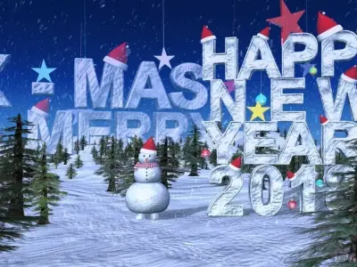 SNOW MAN HAPPY NEW YEAR 3D model