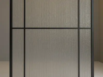 Glass partition door 57 Low-poly 3D model