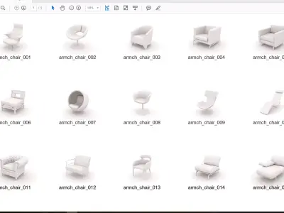 CHAIRS and sofas on computer screen Free low-poly 3D model