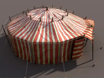 Circus Tent Low-poly 3D model