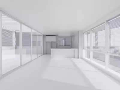 Warehouse Showroom with cafe 3D model