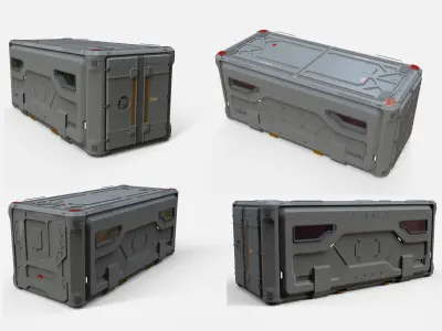 sci fi Cargo Container 2 3D model