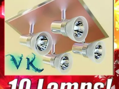 10 Halogen Lamp collection 3D model