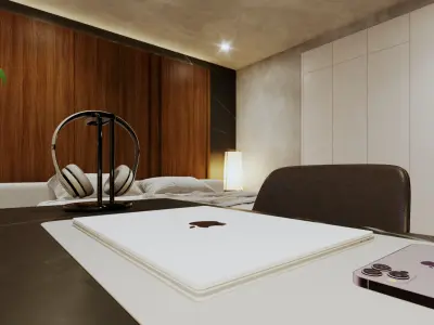 Modern Warm House floor 3 Interior 3D Scenes Low-poly 3D model