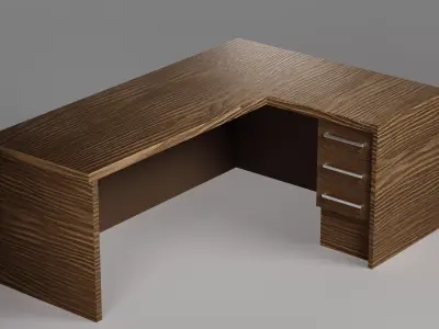 Office Desk 3D Model  Realistic Low Poly  PBR Textured Low-poly 3D model