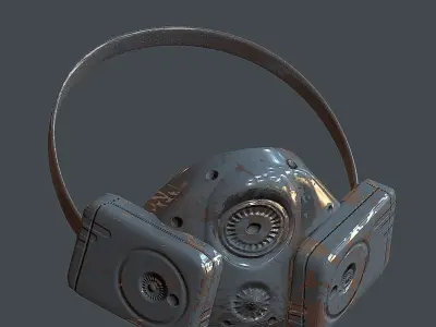 Gas mask helmet 3d model scifi Low-poly  Low-poly 3D model 497