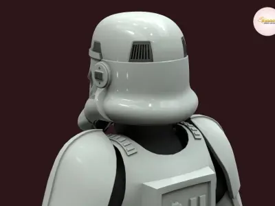 Stormtrooper Rigged Low-poly 3D model Low-poly 3D model