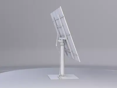 Solar Tracking System Pannel UT Low-poly 3D model