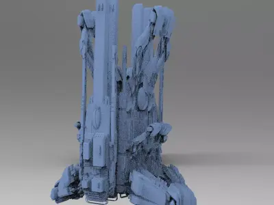Advanced Ancient Civilization Ship architecture 4 3D model