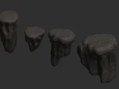 Cave Platform 8 - Base Low-poly 3D model