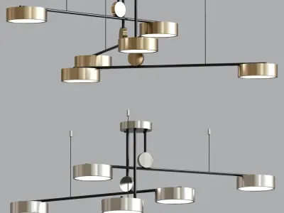 LED Ceiling Chandelier With Swing Light 3D model