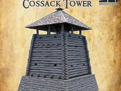 Medieval Cossacks Tower Tabletop Terrain 28 MM 3D print model