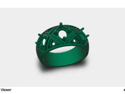 Men Ring With 3 Oval Cut Stone 3D print model