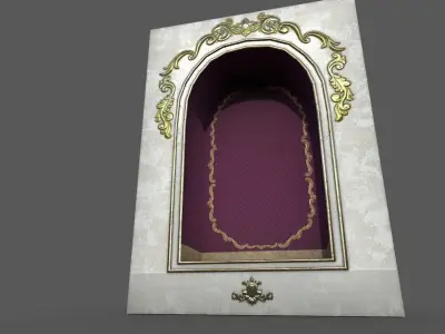 Old white plaster Wall hole Low-poly 3D model