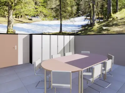 Military Base  Officers Barracks Headquarters Accommodation Low-poly 3D model