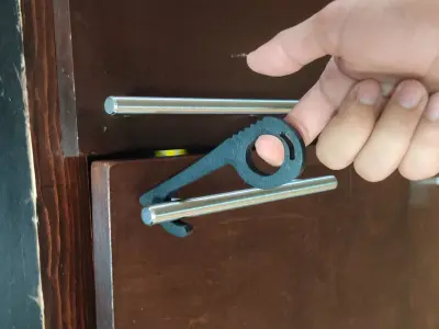 Anti-covid person opening door with metal handle Free 3D print model