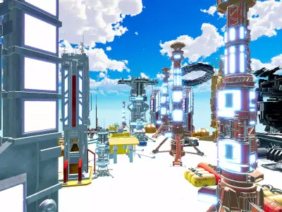 Sci Fi Mega Environment Pack Buildings Planets Space Low-poly 3D model