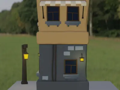 Cartoon building 3D model