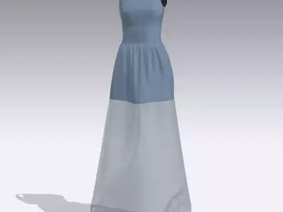 Ice blue light color and shoulder dart bra and belt dart  Low-poly 3D model