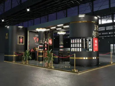 3D coffee roasting trade show booth design 3D model