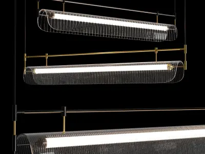 Nami Linear Chandelier Low-poly 3D model purchase