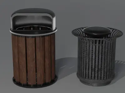 Trash cans 3D model
