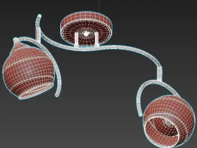 light-sfera-255-59 ceiling light with two glass globes 3D model