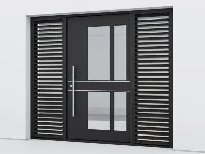 Aluminium door 196 3D model