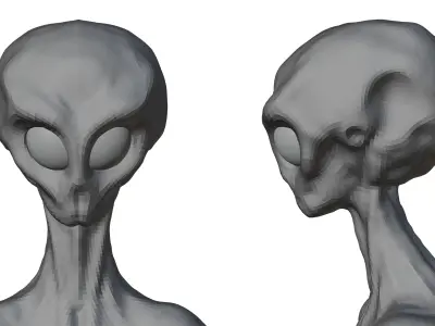 Rigged Realistic Alien 3D model