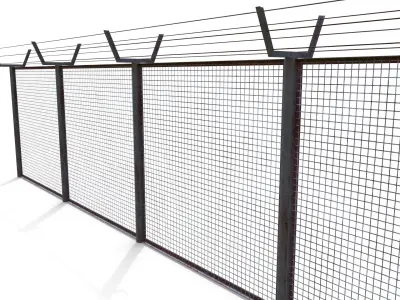 Low Poly Modular Fence 8 Low-poly 3D model