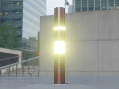 Dark Red Light-Column -8- Street-Light 9 Low-poly 3D model