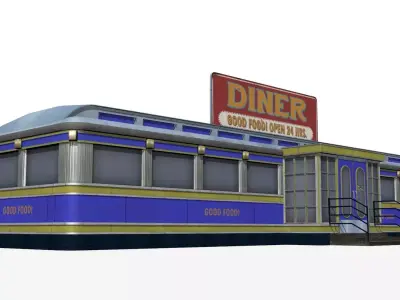 old dining  Low-poly 3D model