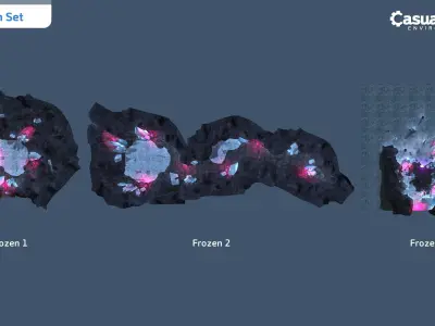 Casual Tiny Environment - Frozen Set Low-poly 3D model