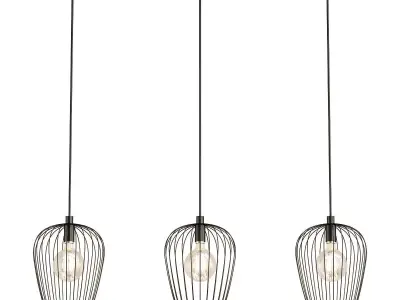 newtown three lights hanging from metal cage 3D model