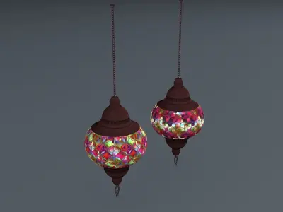 Turkish Moroccan Mosaic Lamps for Ceiling pendant  3D model