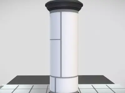 Classic Advertising Pillar 01 Low-poly 3D model
