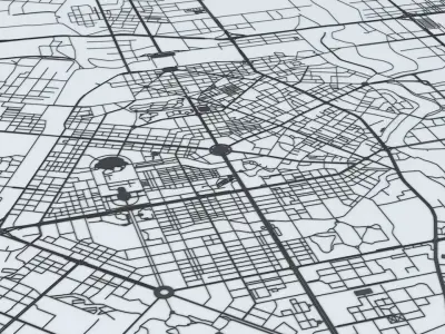 Changchun City  Road Network and Streets 3D model