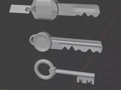 1 SET OF KEYS VERSION 1 Low-poly 3D model