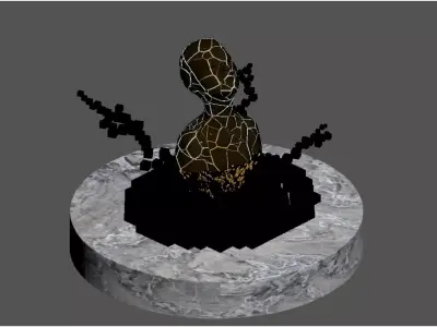 Mirror Surface Portrait Sculpture 3D model