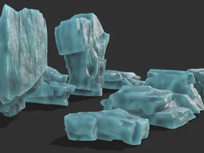 ice rocks 14 Low-poly 3D model