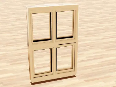 Window wooden cabinet Low-poly 3D model