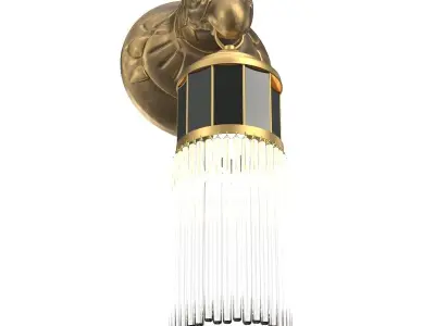 Kinkiet w Stylu Art Deco Lampa Orzel z Witrazem 3D model