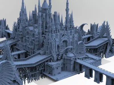 Gothic Palace Victorian exterior 3  3D model
