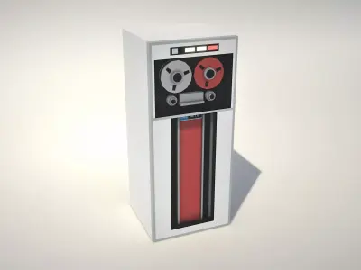 Vintage Magnetic Tape Unit - With Tape Reels Low-poly 3D model