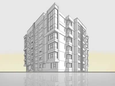 House Architectural 3d Model with Render Scene Low-poly 3D model