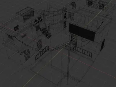 Cyber punk city model Low-poly 3D model