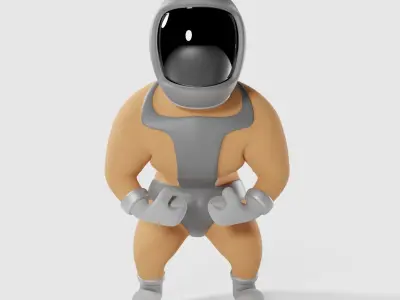 Rigged Cartoon Space Man Character - Toon Astronaut or Cosmonaut 3D model