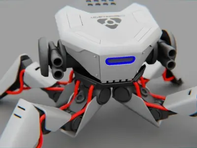 Combat Droid CELL  rigged character 3D model