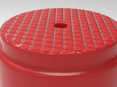 Plastic Stool Low-poly 3D model