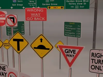 36 street sign Package 3D model